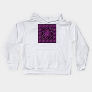 Purple Mandalas on Black, Large and Small Kids Hoodie